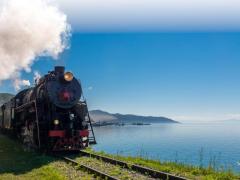 Train Russie Impériale contournant le lac Baikal (c) Russie Imperiale