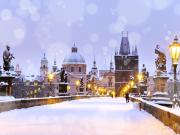 Prague sous la neige, République tchèque