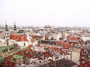 Ville de Vienne sur les toits avec neige