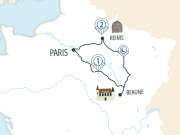 Itinéraire - Le Grand Tour Reims - Beaune (train de luxe du Puy du Fou) 