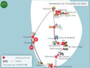 Carte circuit Sri Lanka en train -