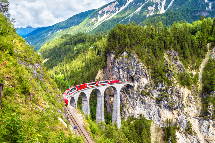Voyage en train en Suisse