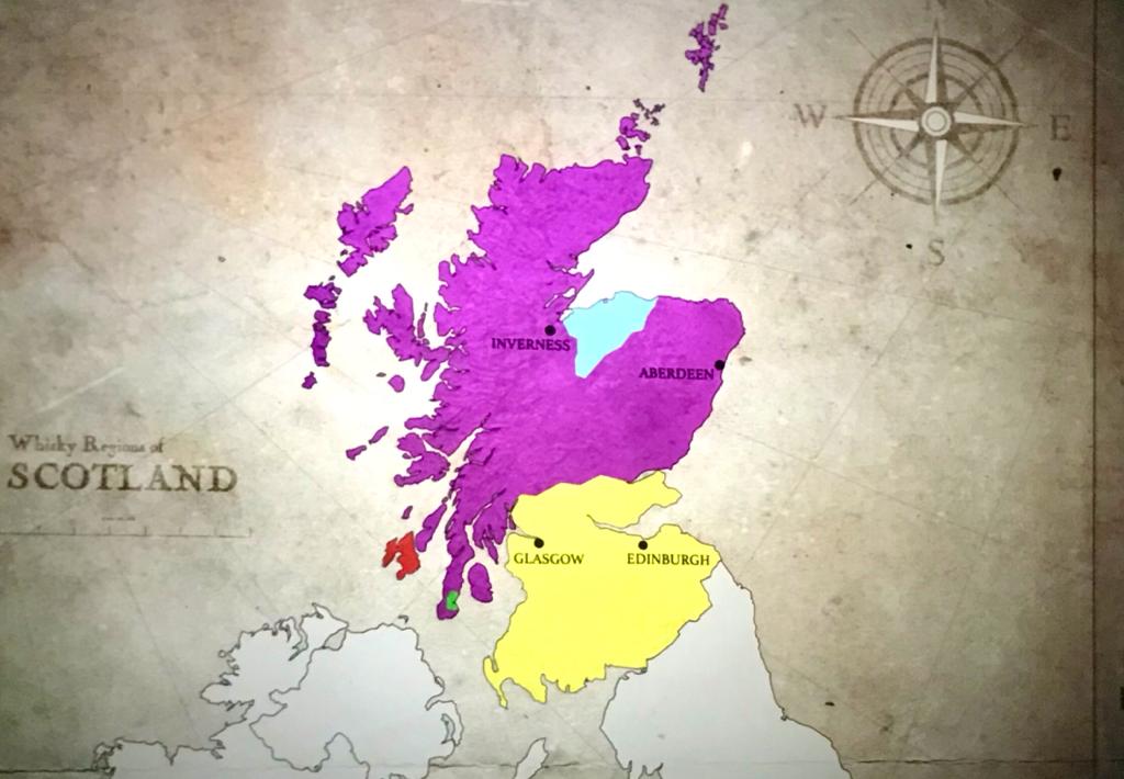 Carte d'Ecosse © The scotch whisky Experience
