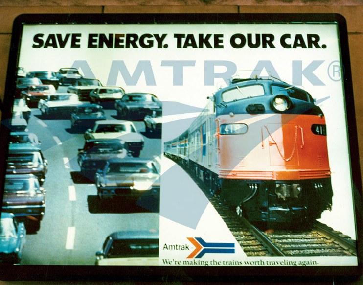 Voyage en train - Campagne de promotion Amtrak dans les 70